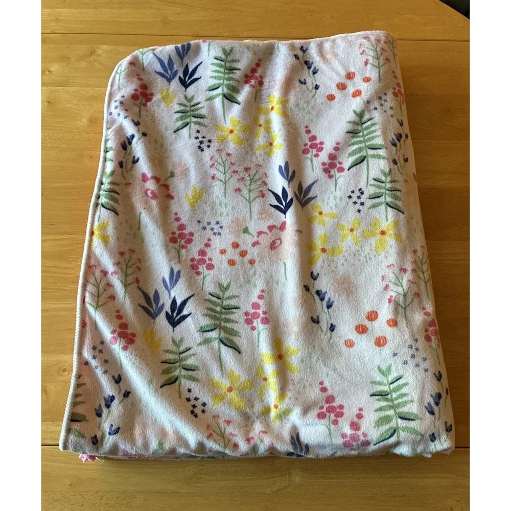Cloud Island Wild Flower Floral Pink Sherpa Baby Blanket Security Lovey